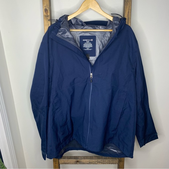 Swiss Tech Blue Men’s Windbreaker - Picture 1 of 8